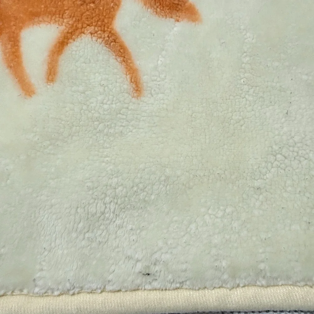Woodland Animals Baby Blanket Minky Fleece Deer Fox Trees 40x52‎